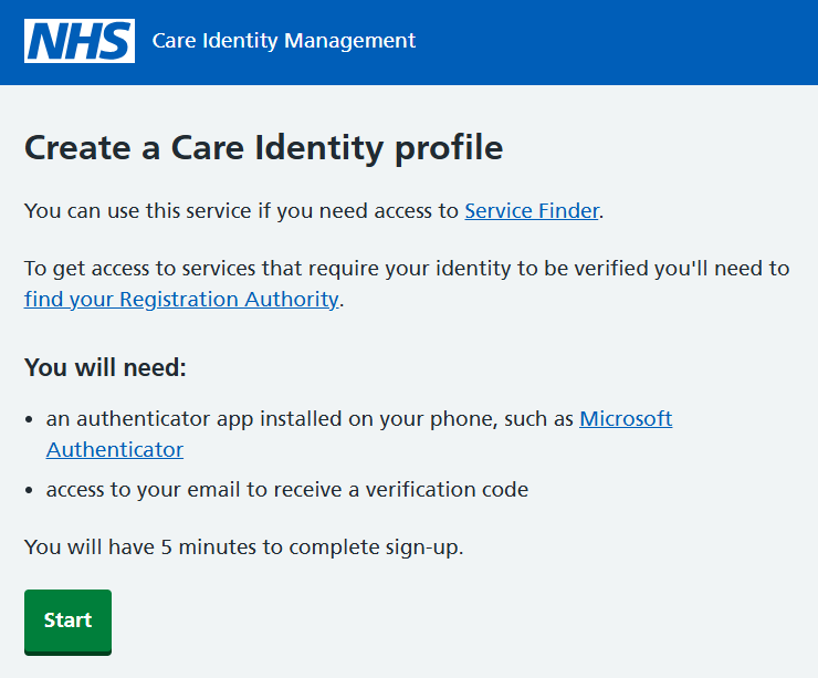 CIS self service profile start page v2