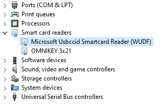 Microsoft Usbccid Smartcard Reader in Device Manager