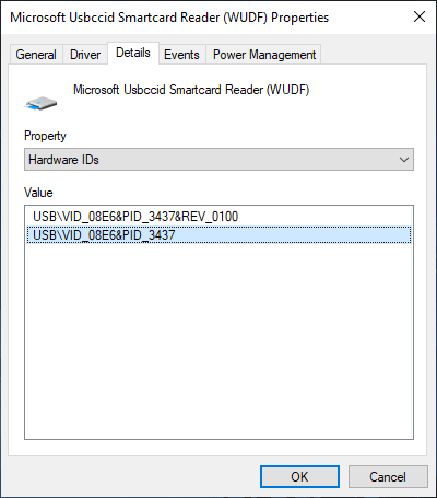 Microsoft Usbccid Smartcard Reader Properties