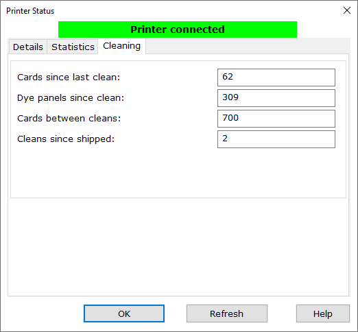 Smartcard printer cleaning