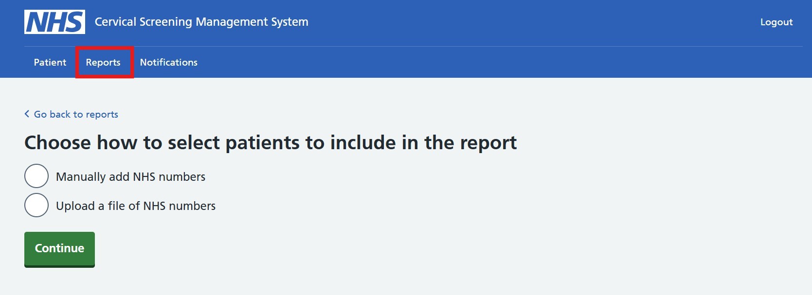 Batch download reports choose how to download screen
