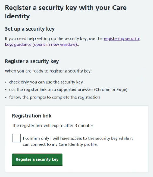 CIM 5.70 register security key instructions