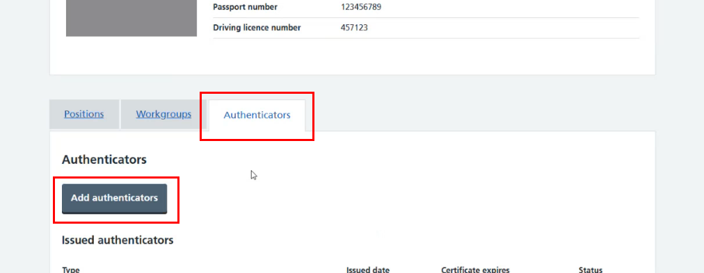 CIM 5.70 view profile add authenticators highlighted