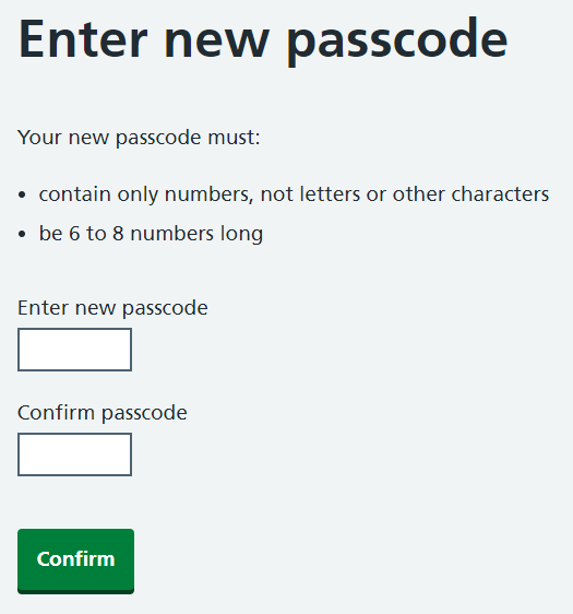CIM 5.71 self-service unlock enter new passcode