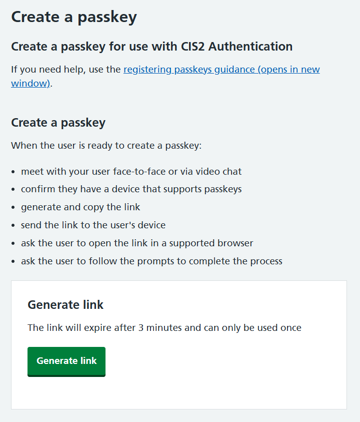 CIM 7.17 create a passkey