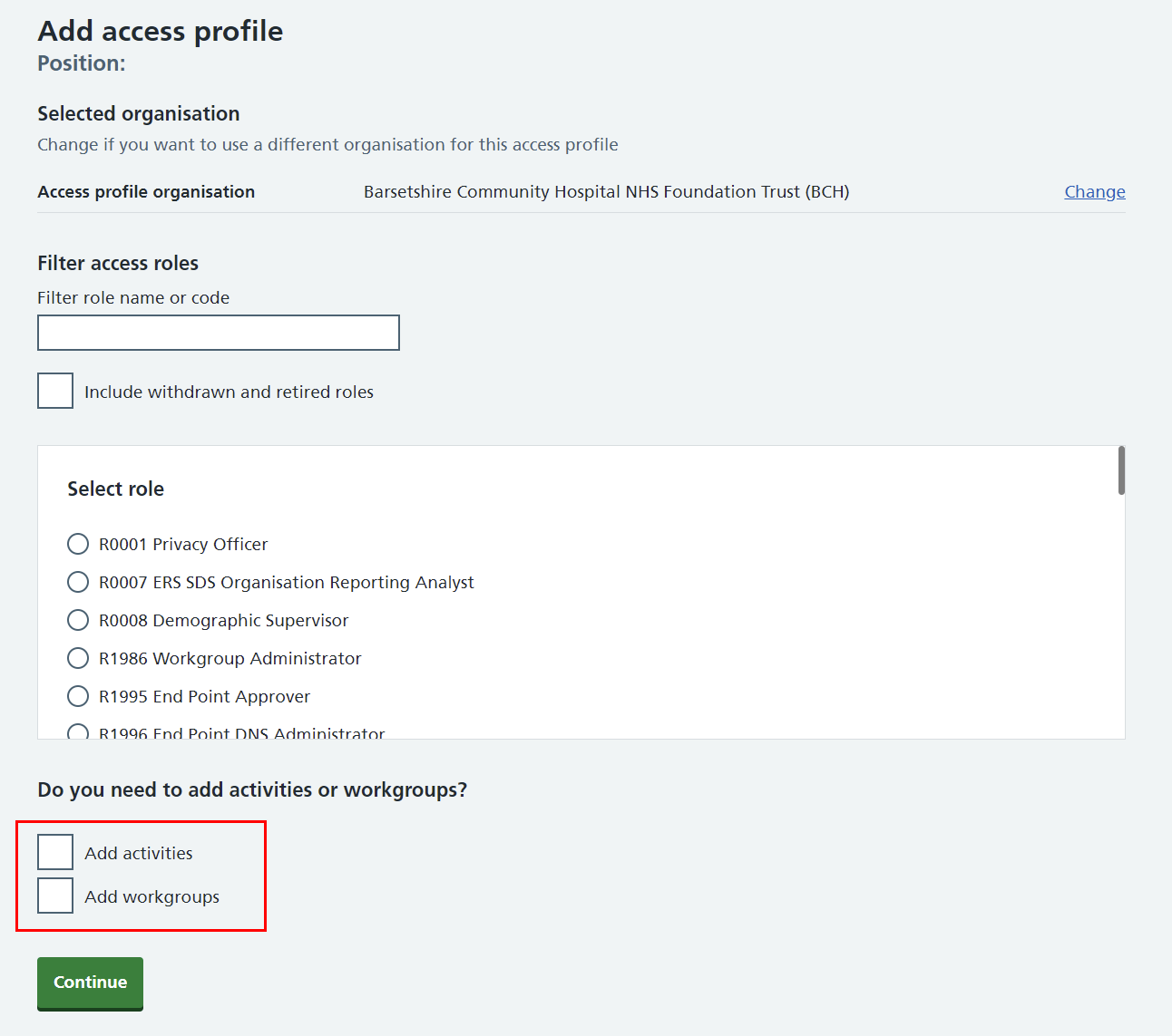 CIM add access profile