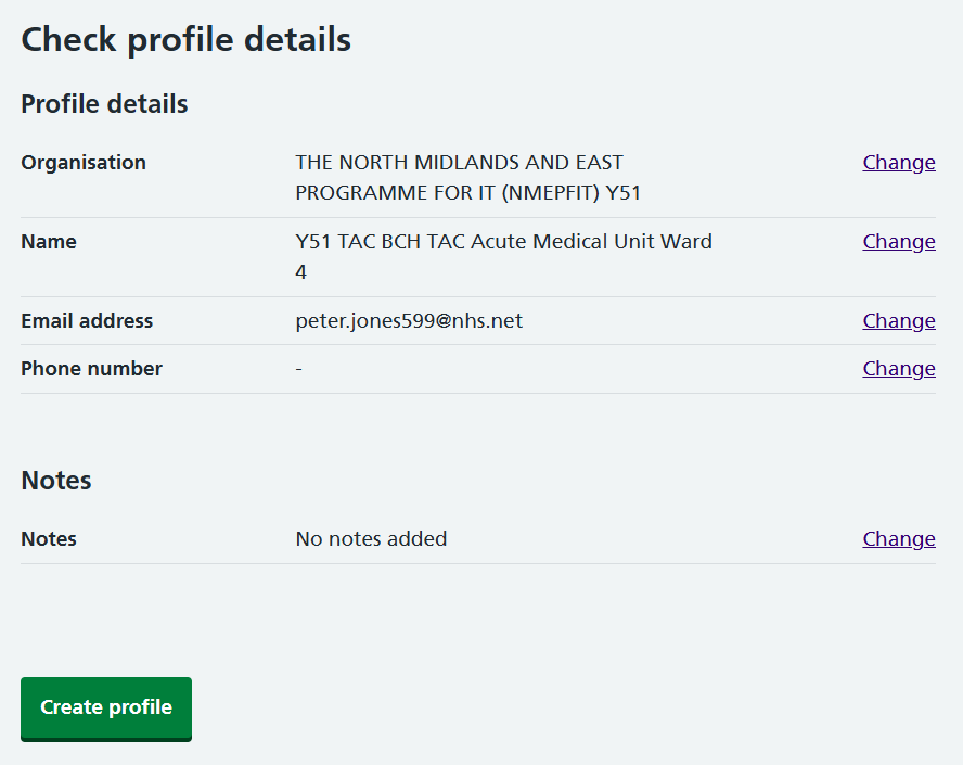 CIM add TAC profile check details