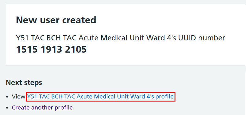 CIM add TAC profile complete with view link highlighted