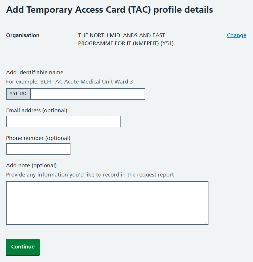 CIM add TAC profile details
