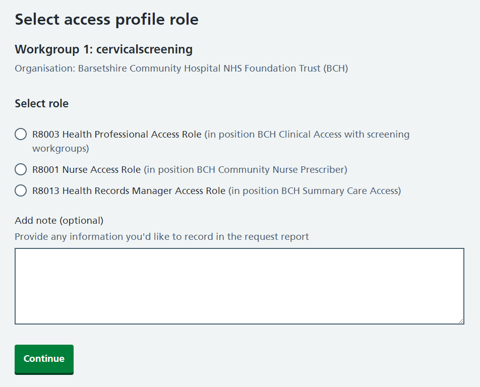 CIM add workgroup to user cervical screening 3