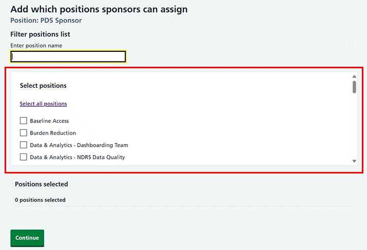 CIM assignable positions add sponsor positions highlighted