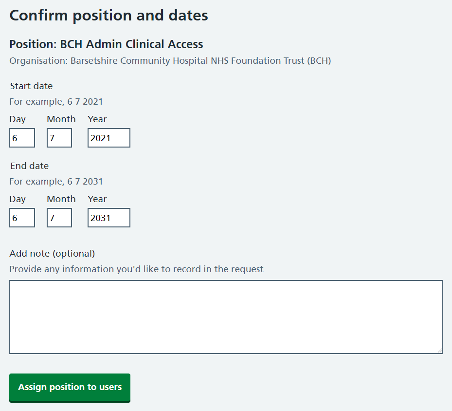 CIM bulk positions via position screen assign confirm position and dates