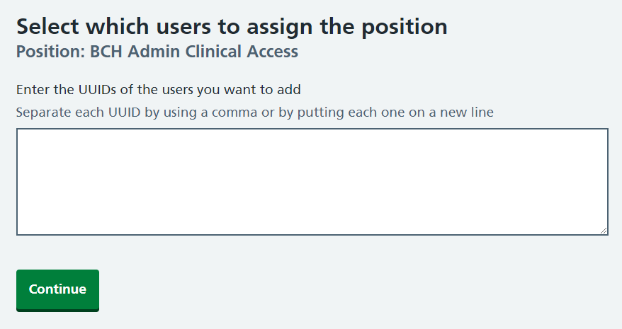 CIM bulk positions via position screen assign enter UUIDs