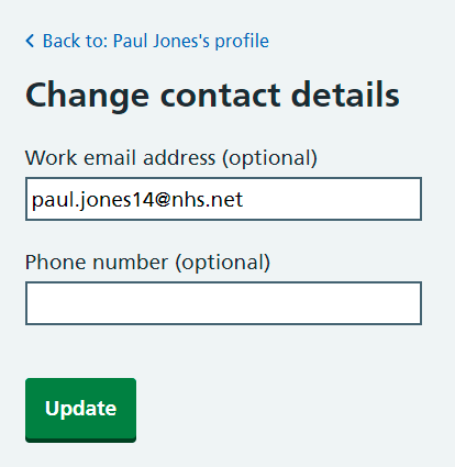 Care Identity Management change contact details