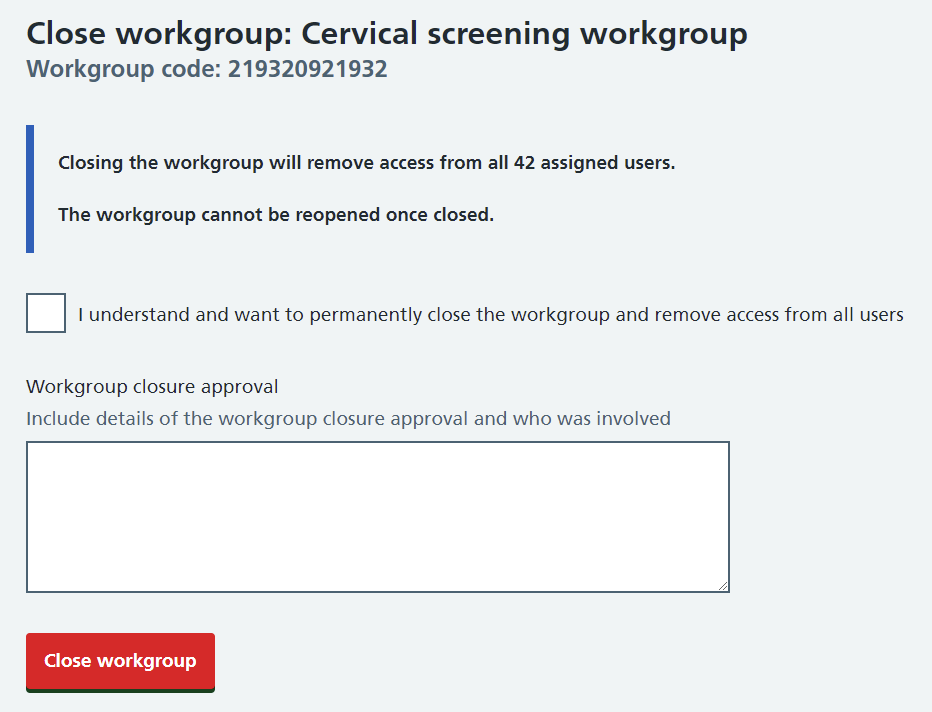 CIM close workgroup