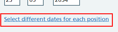 CIM edit multiple position dates different dates link