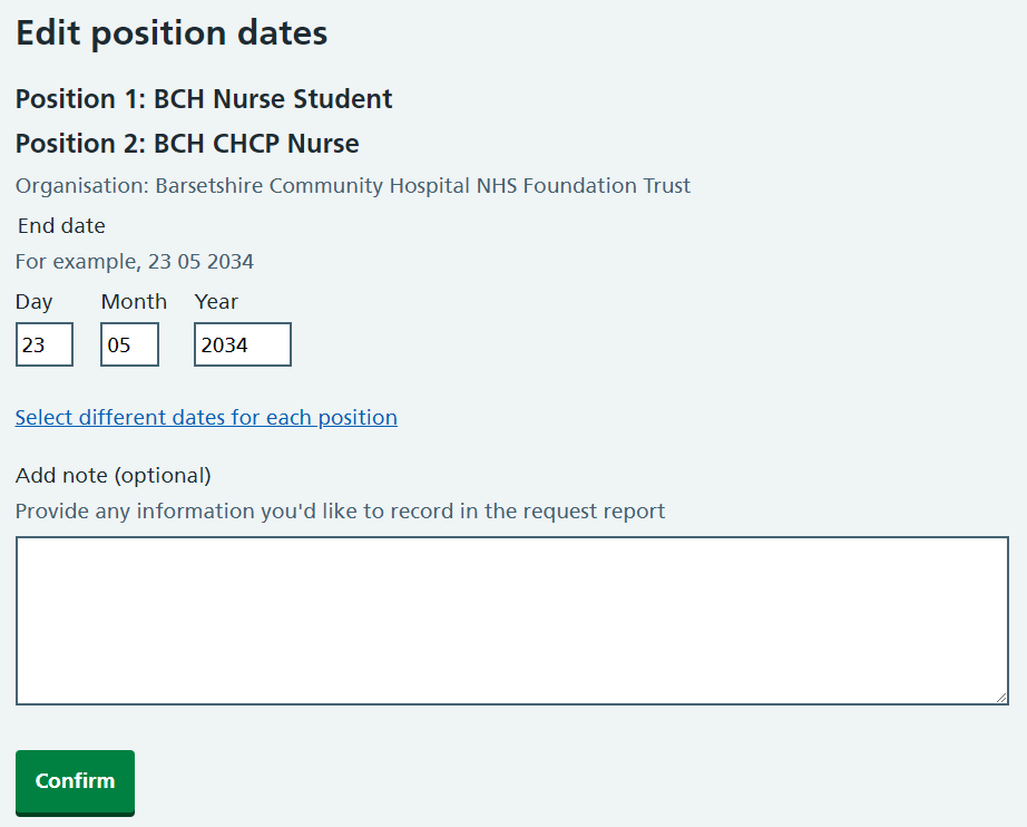 CIM edit multiple position dates single date