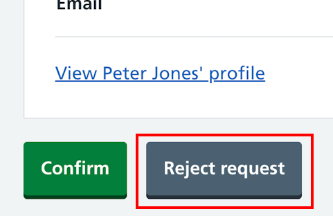 CIM ESR modify user reject