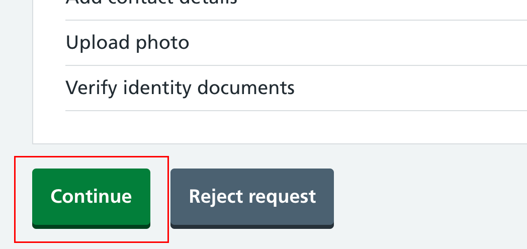 CIM ESR request create user continue