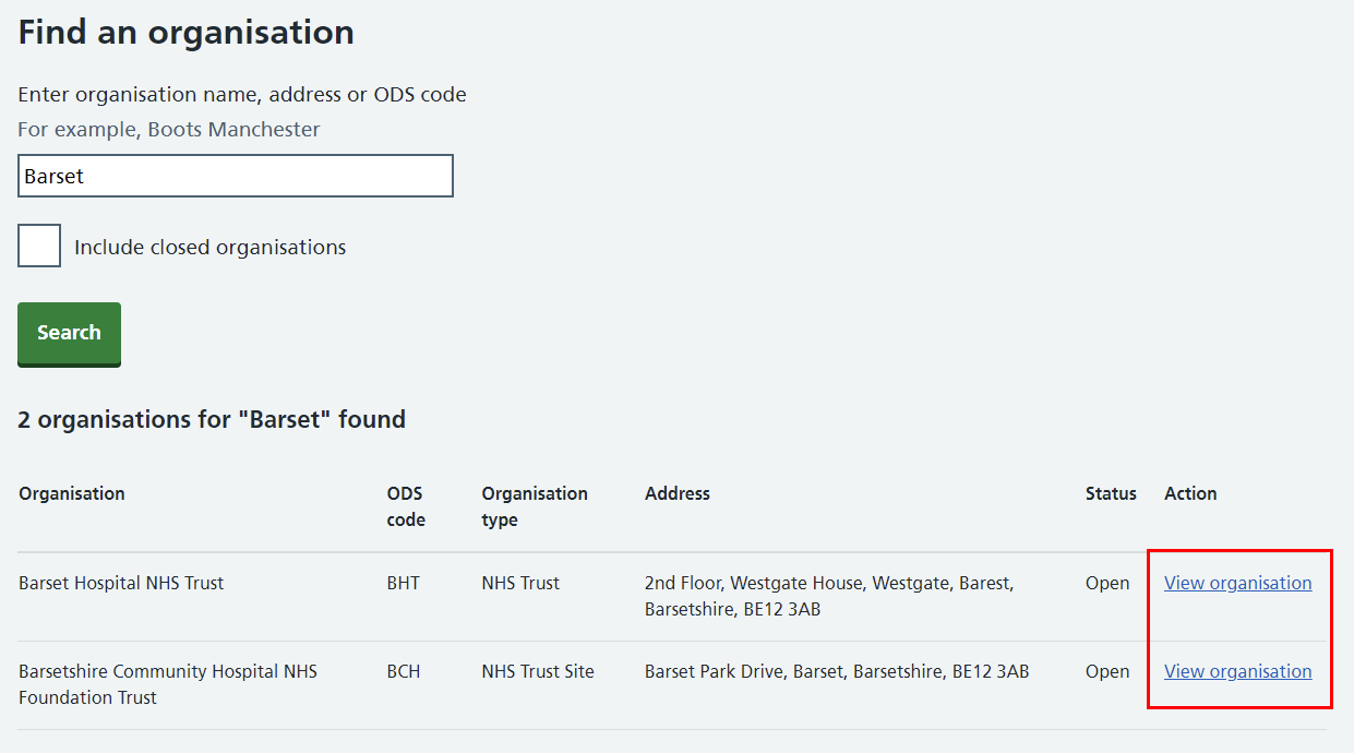 CIM find an organisation with results