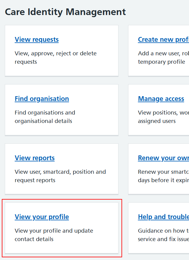 CIM home page view your profile highlighted