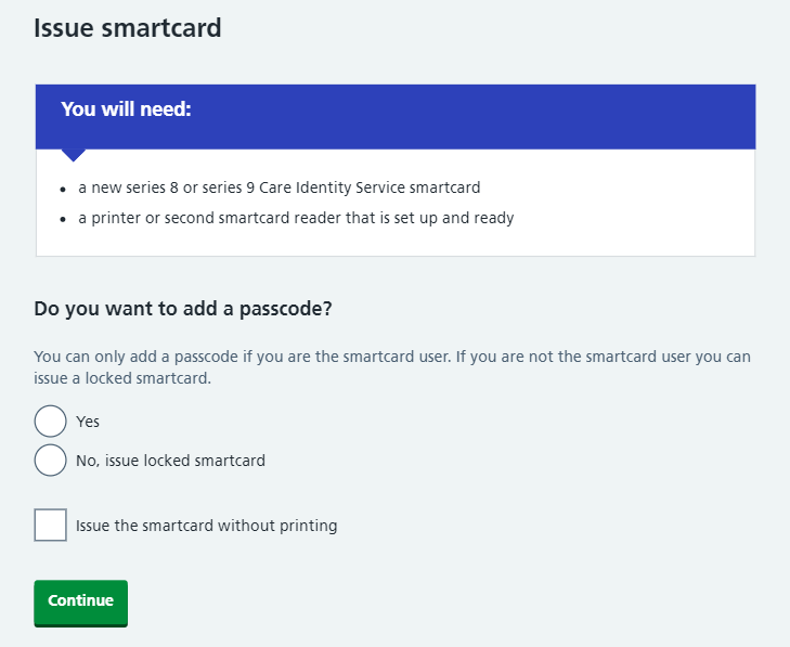 CIM issue smartcard series 8 or 9