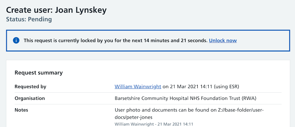 CIM locked request