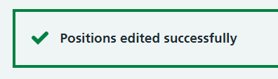 CIM multiple positions edited successfully message