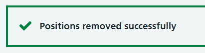 CIM multiple positions removed successfully message
