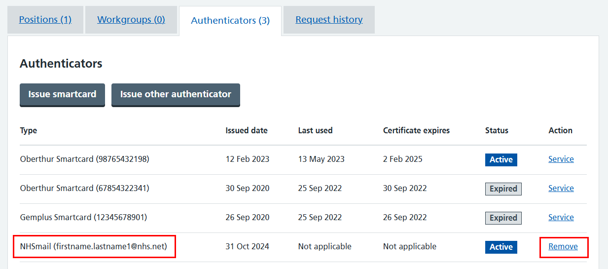 CIM NHSmail and remove highlighted in authenticator list