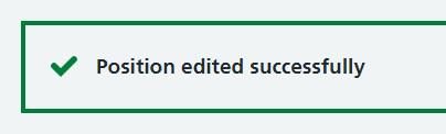 CIM position edited success message