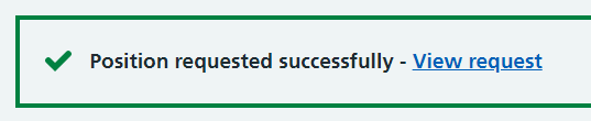 CIM position requested successfully message
