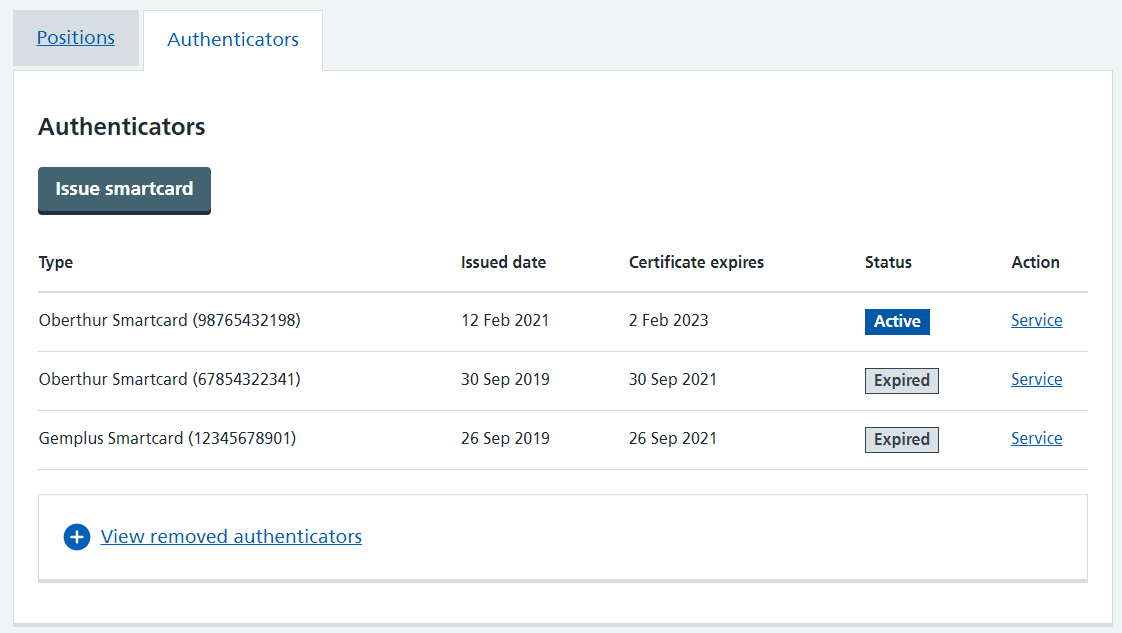 Care Identity Management authenticators
