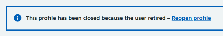 CIM profile closed and reopen message