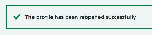 CIM profile reopened message