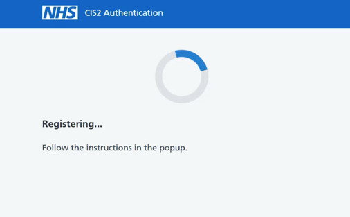 CIM register passkey type 2 step 1