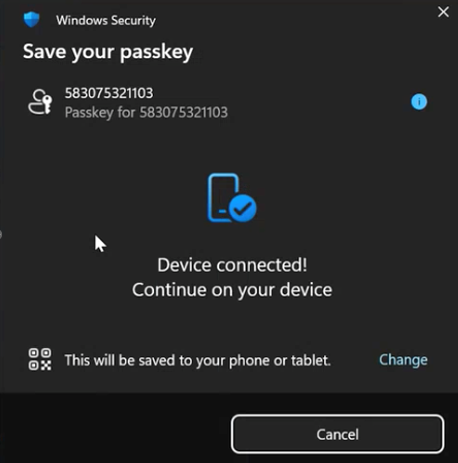 CIM register passkey type 2 step 5