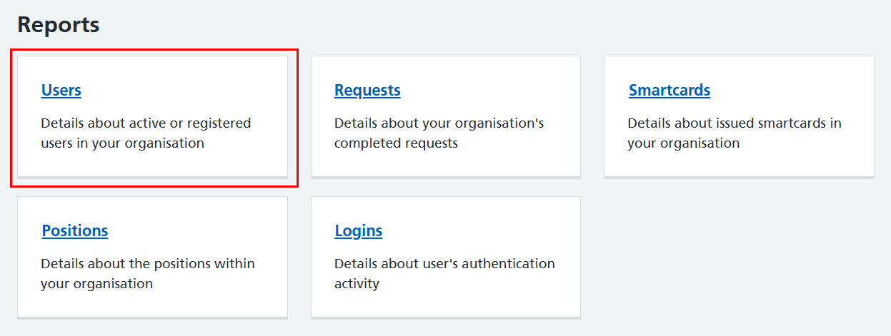 CIM reports main page users highlighted