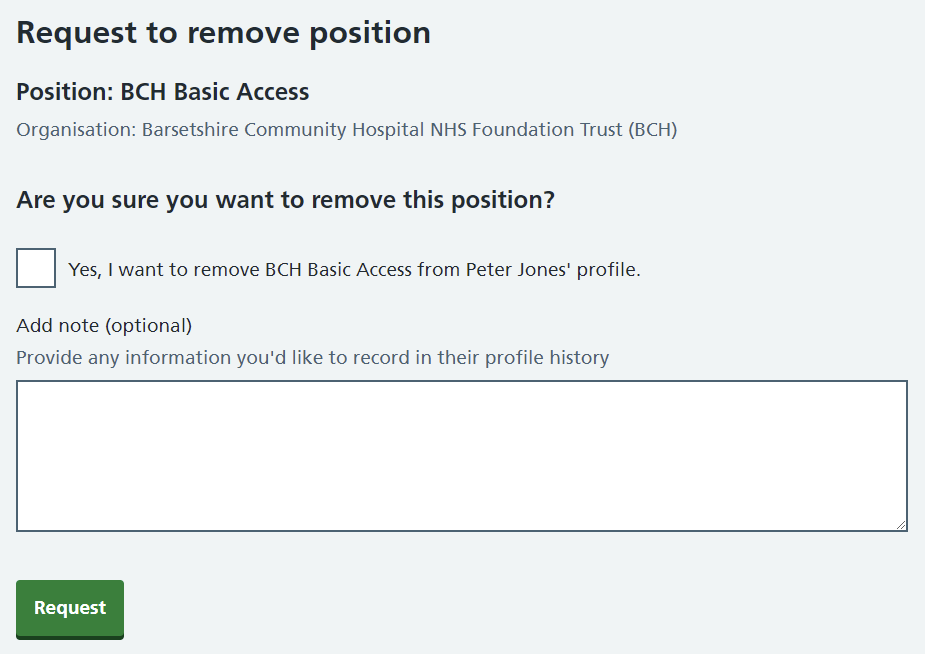 CIM request remove position