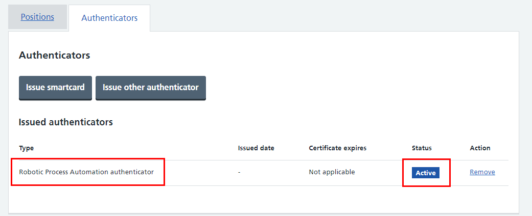 CIM RPA authenticator active