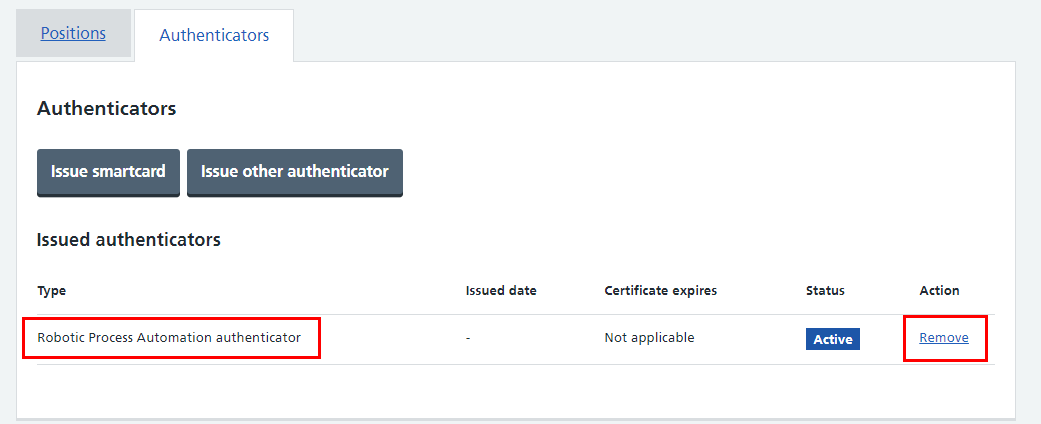 CIM RPA authenticator remove highlighted