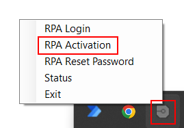 CIM RPA Identity Agent context menu