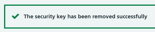 CIM security key removed successfully