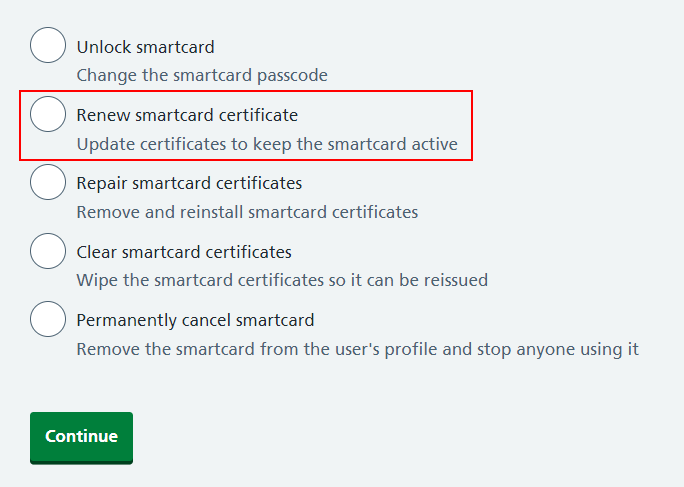 CIM select smartcard service renew highlighted