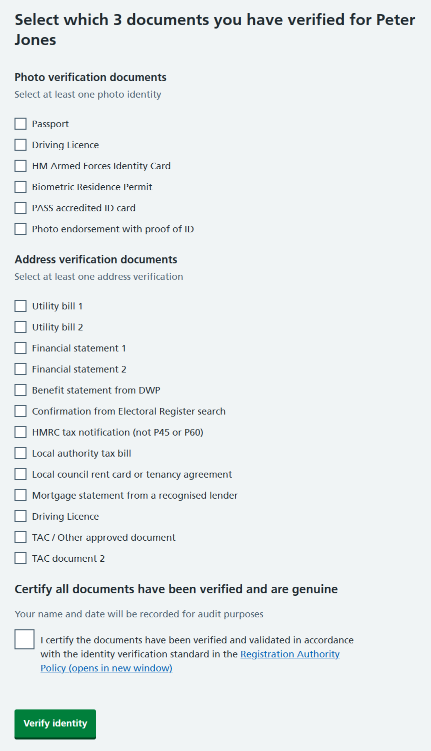 CIM unverified user profile select documents