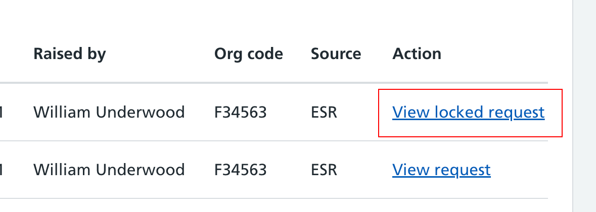 CIM view locked request link