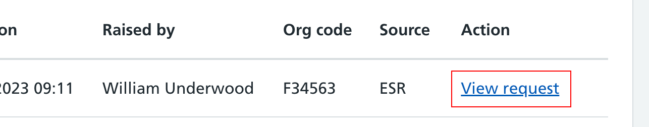 Open requests tab