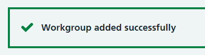 CIM workgroup added successfully