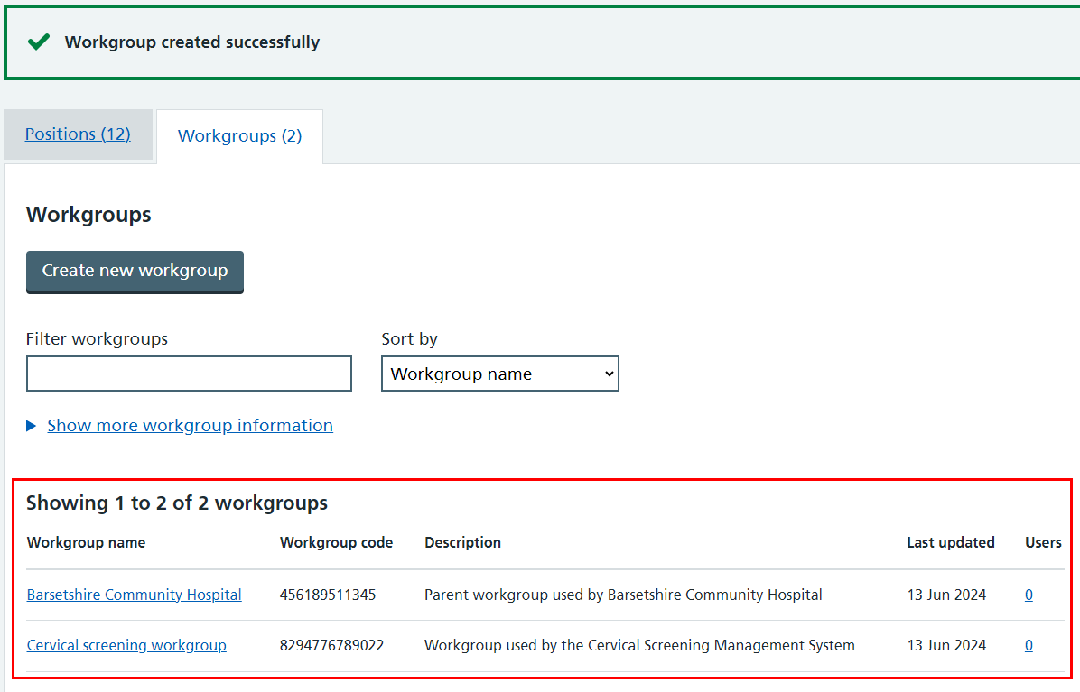 CIM workgroup list highlighted