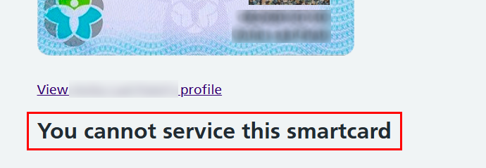 CIM you cannot service this smarcard error